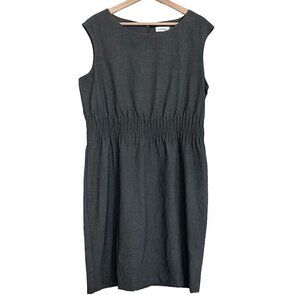 Calvin Klein Gray Pintuck Soft Pleat Sheath Dress in Charcoal Gray - NEW!